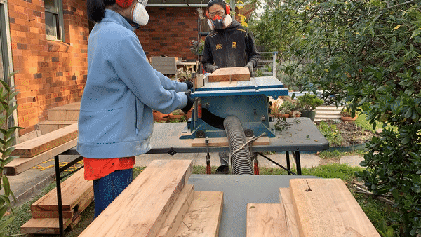 Cutting blackbutt to size