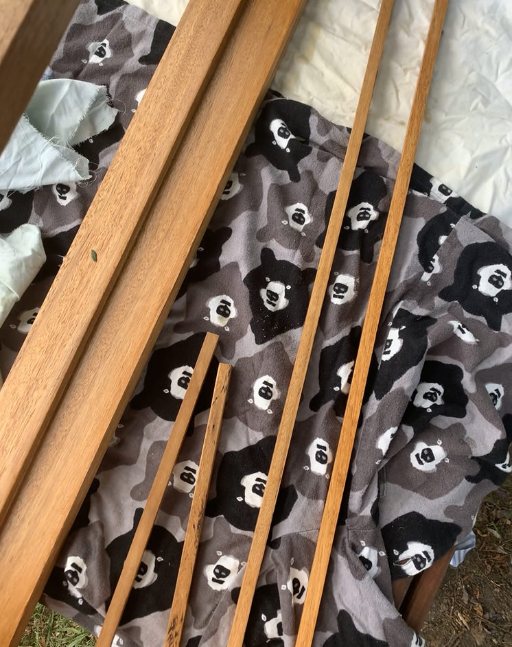 Staining the pieces to teak perfection