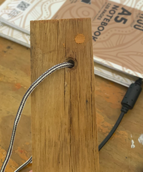 Test piece highlighting the overly orange putty