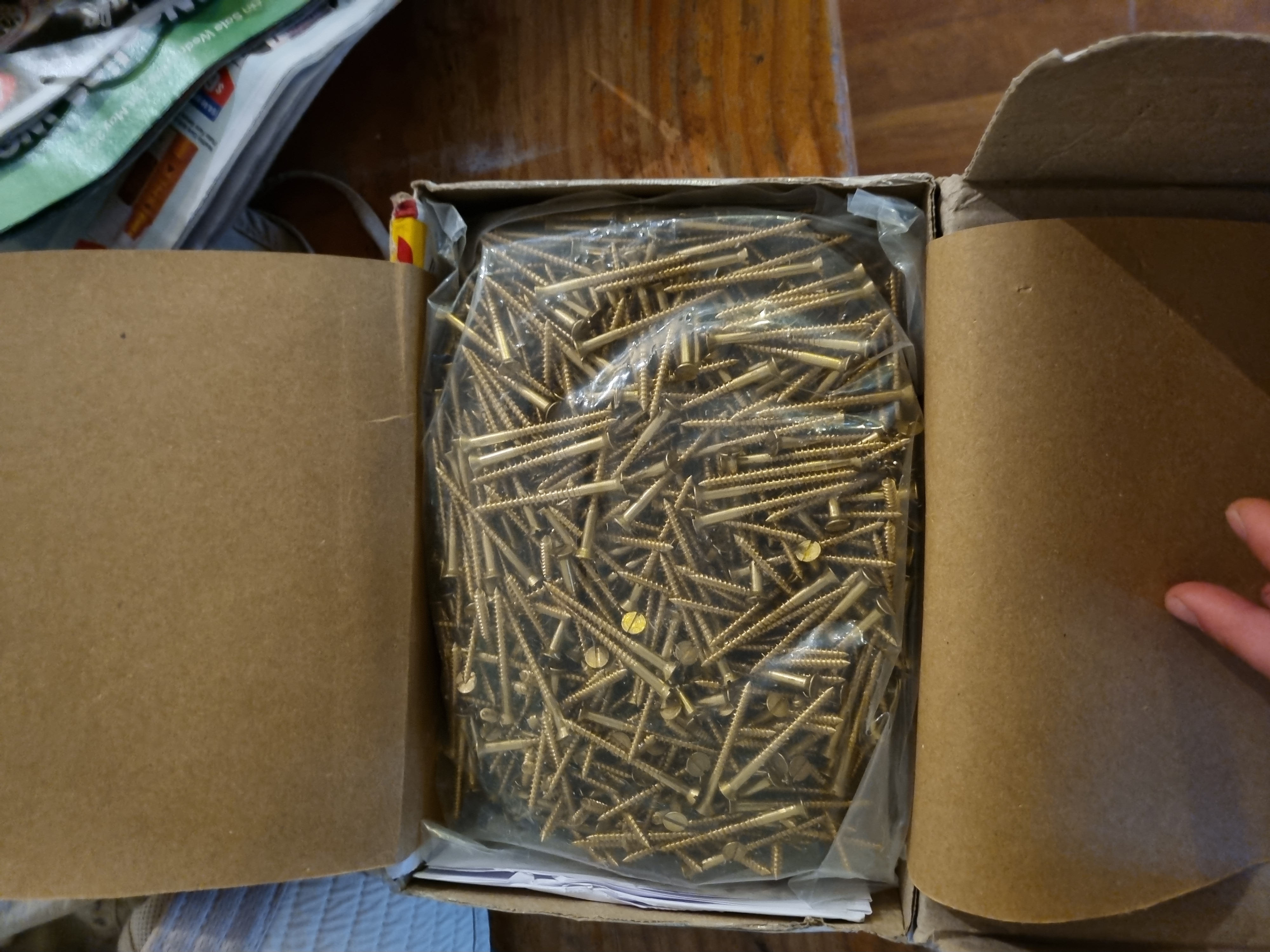 Our very expensive flathead screws