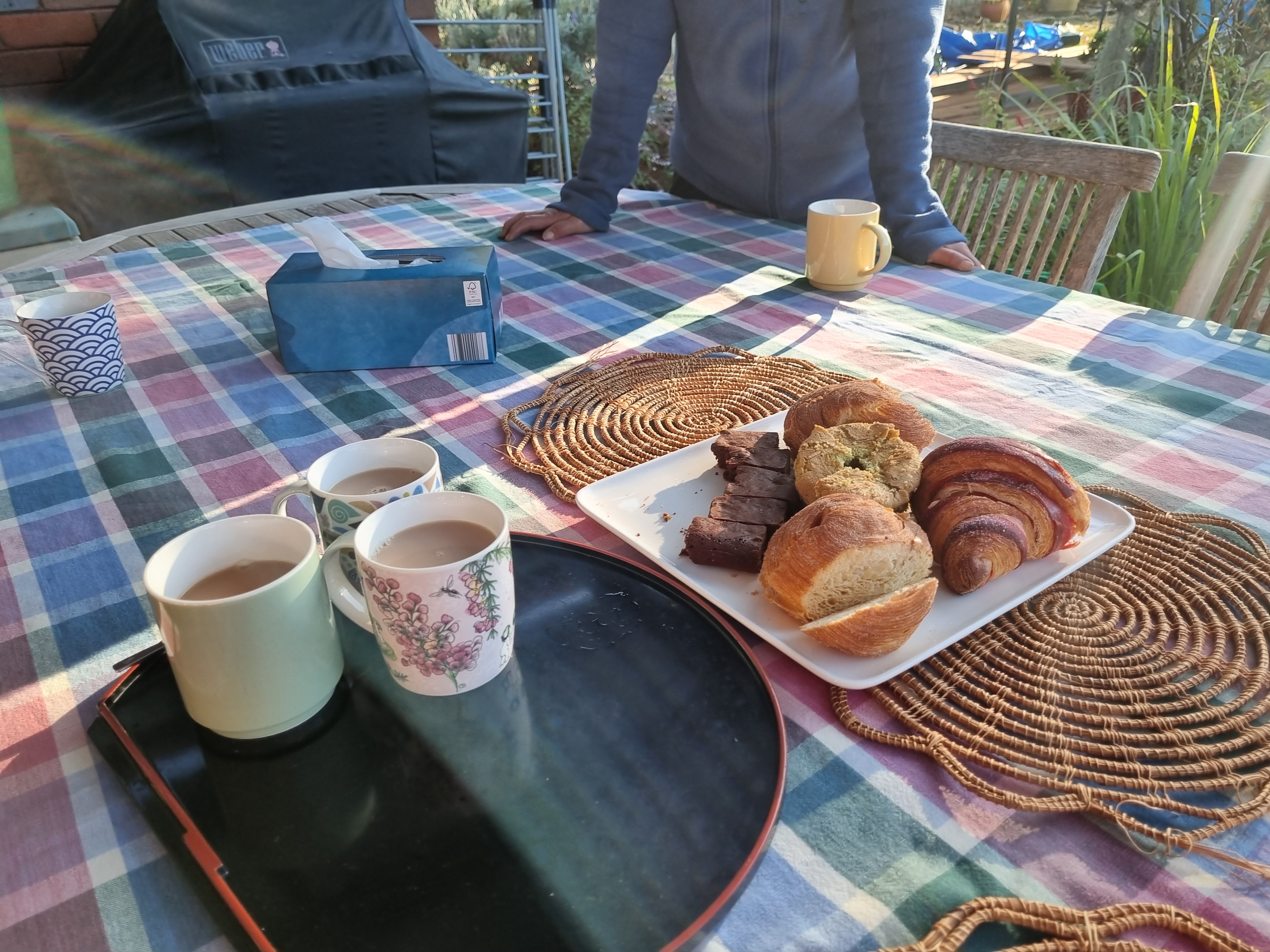 Tea break when our friends come around