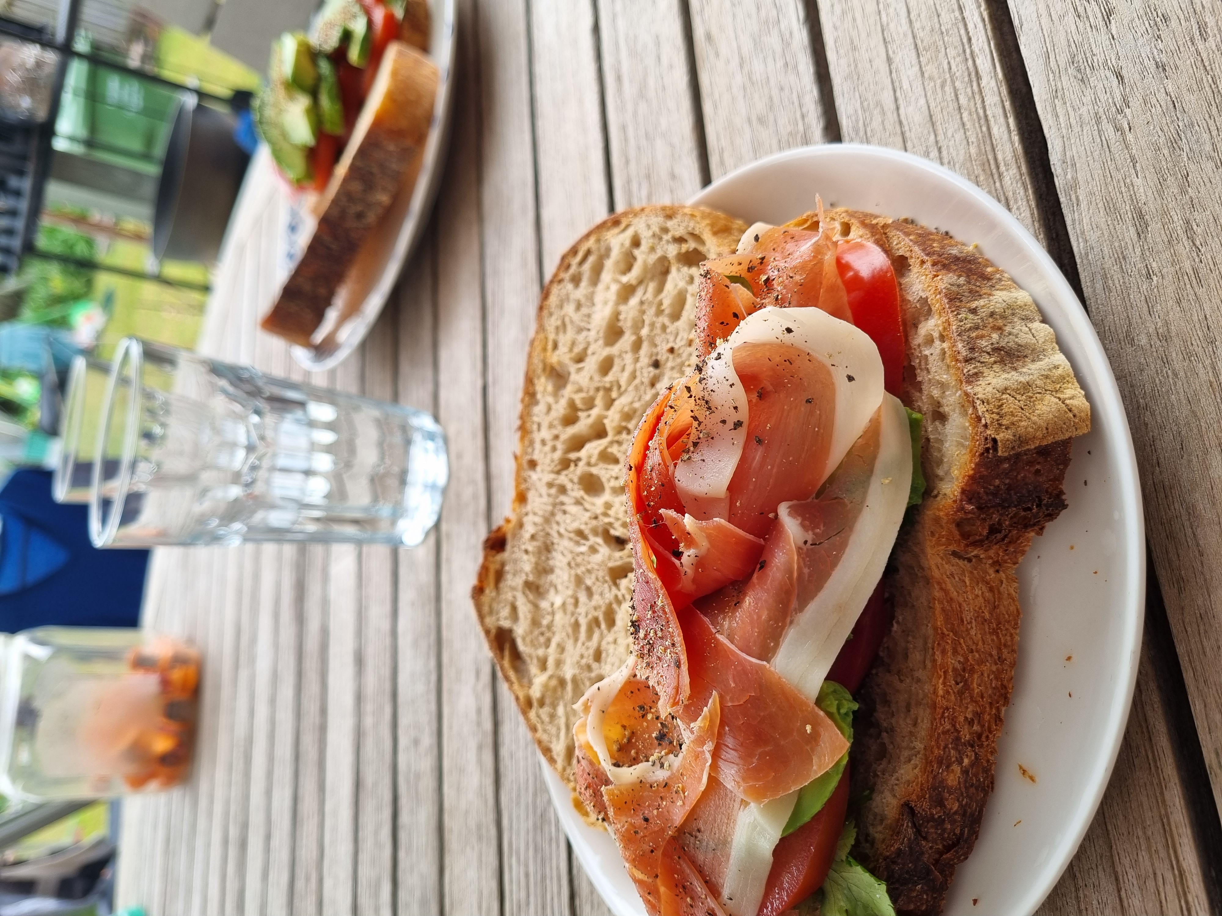 It wouldn’t be a tiny house build without a fancy sandwich with fancy local bakery bread