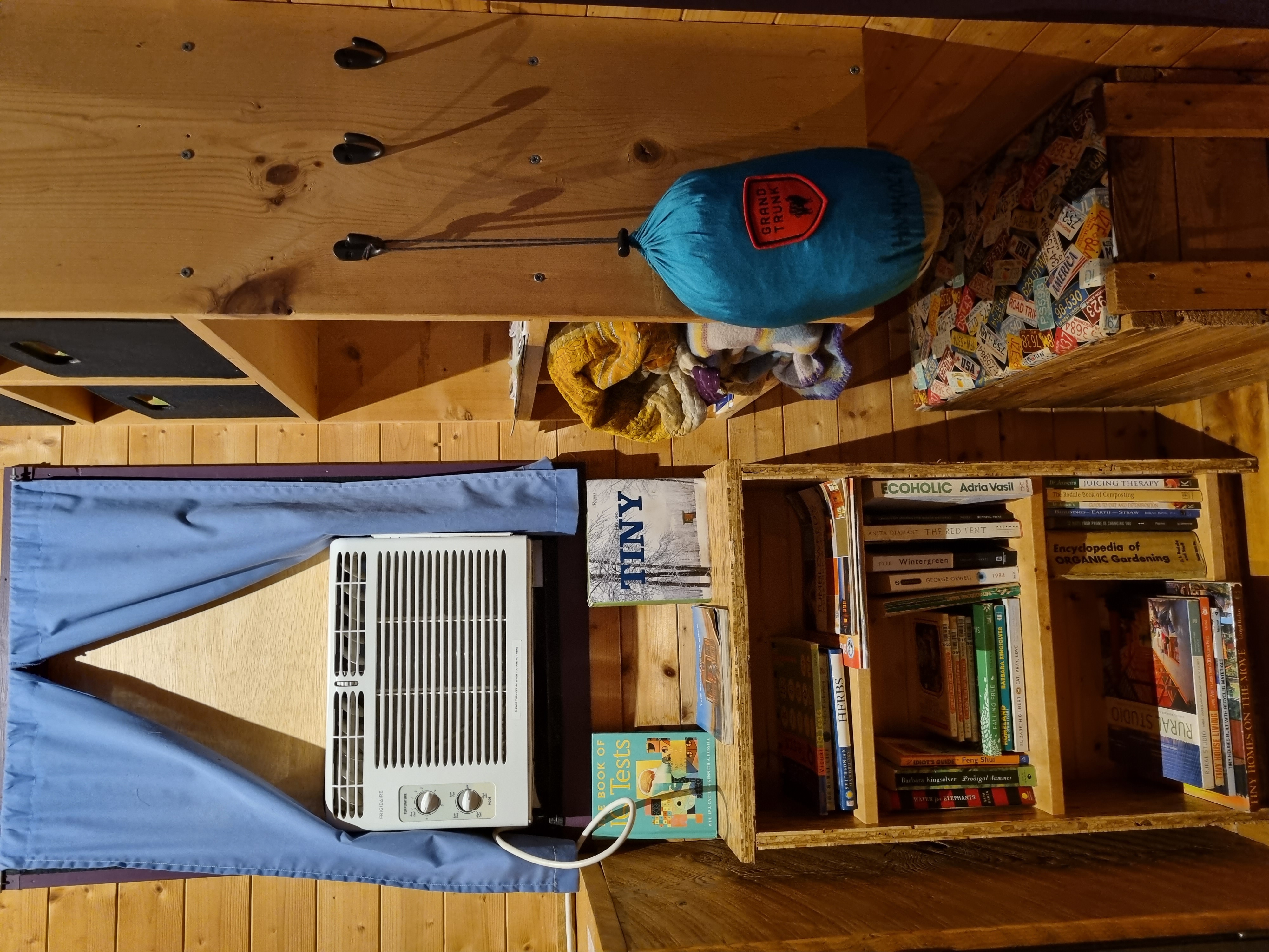Look at that wooden interior of the tiny house