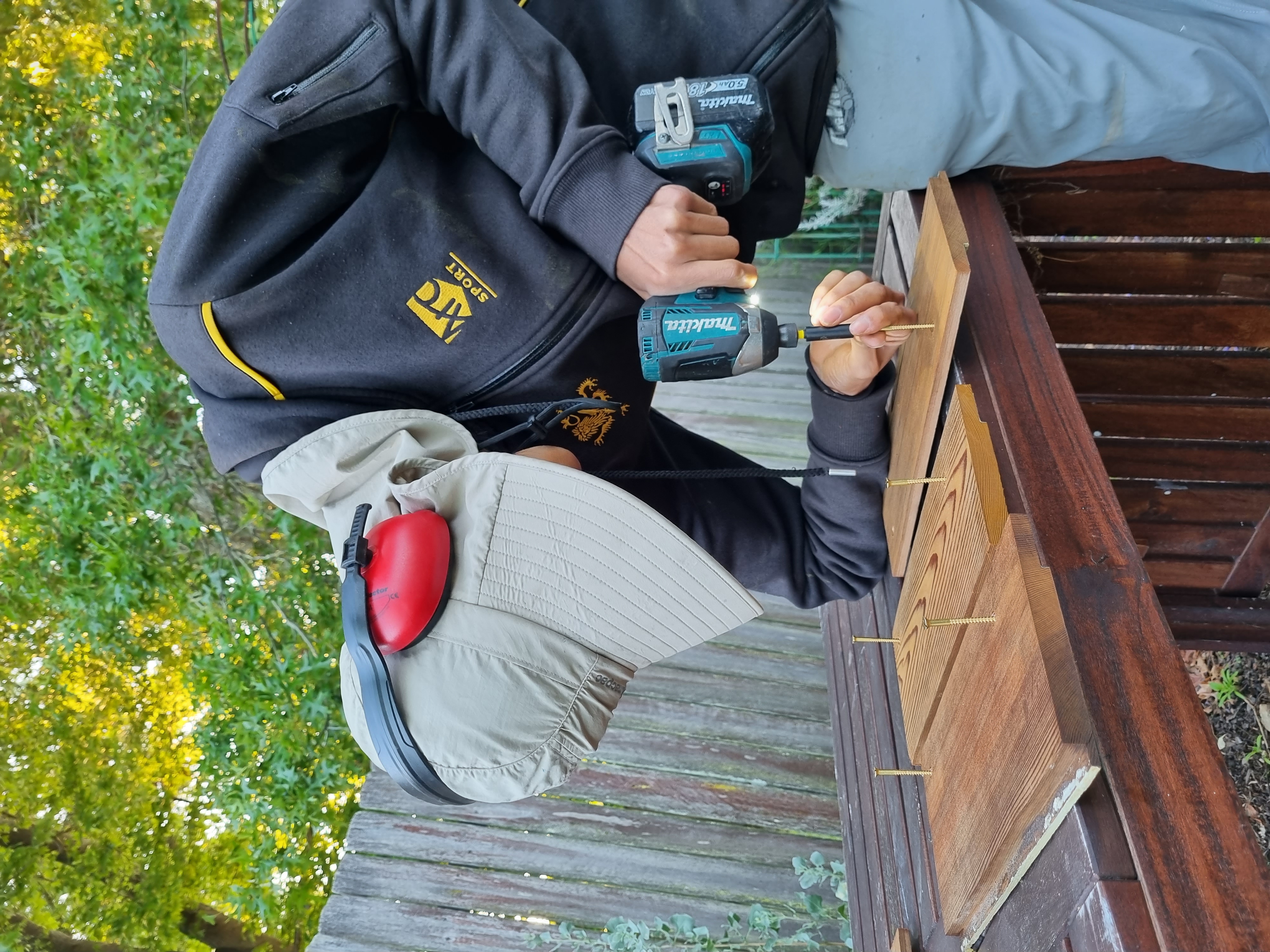 Preparing the brass screws for installation