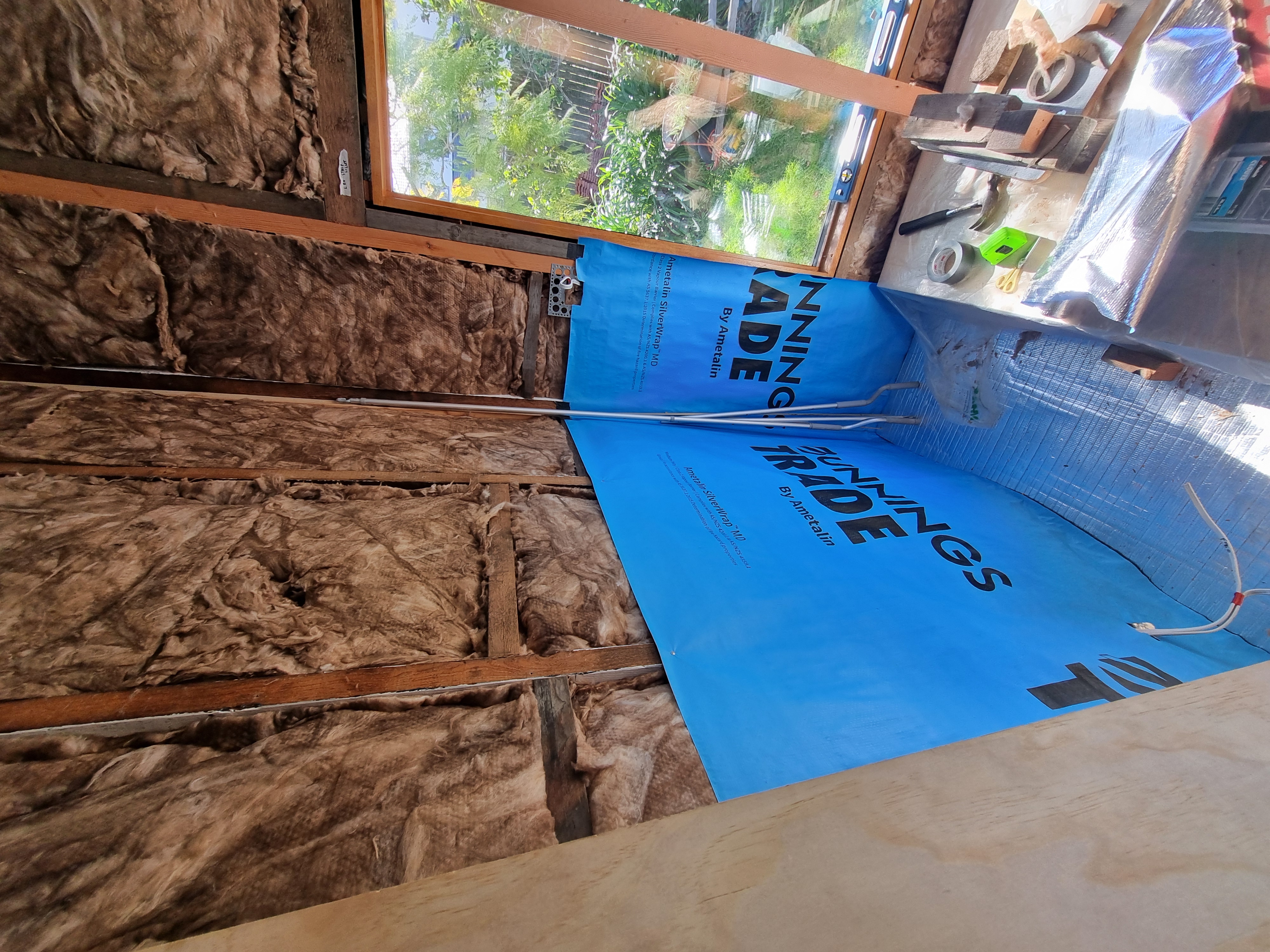 Wrapping the inside of the house