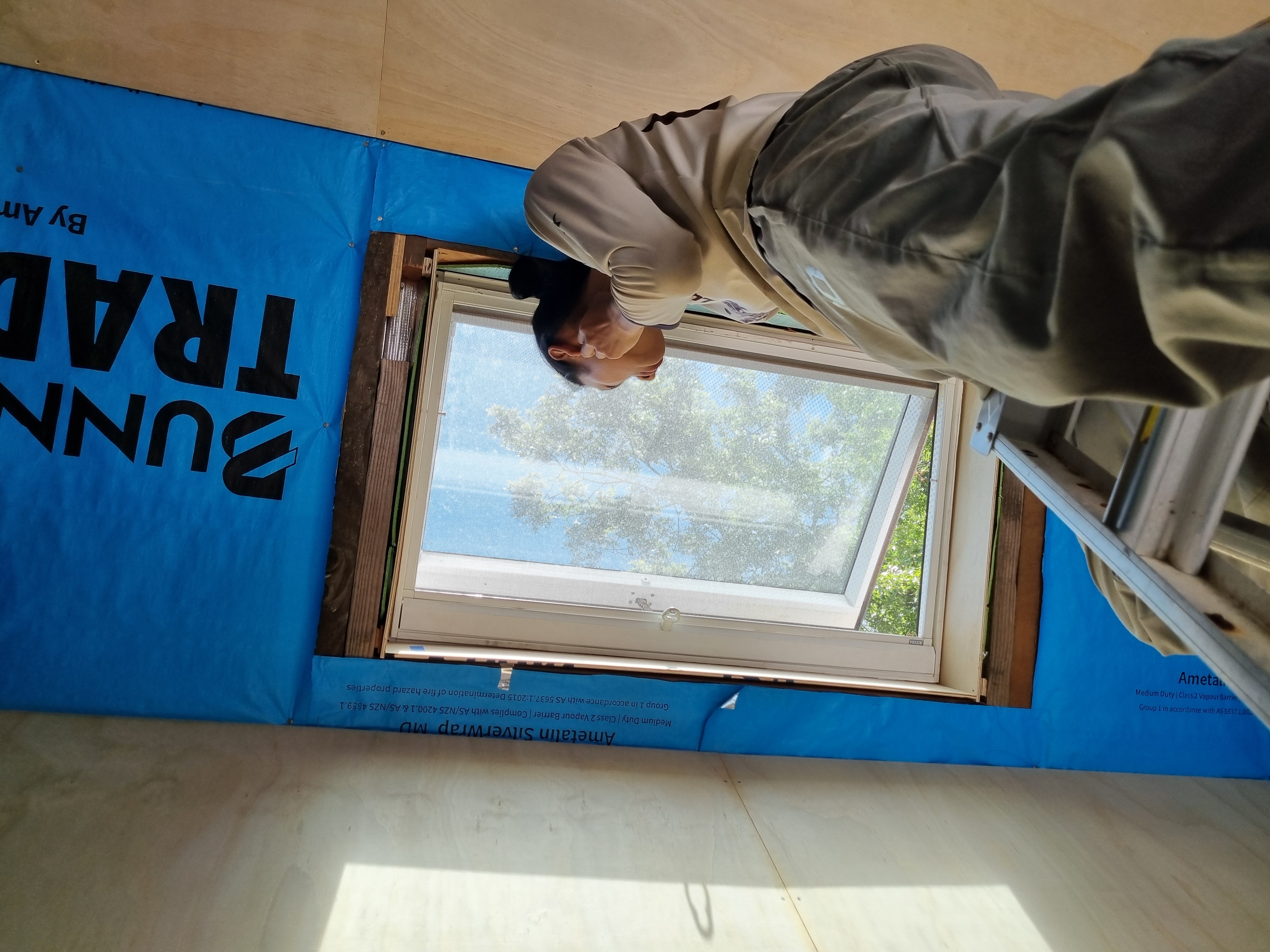 Framing out the skylights with plywood