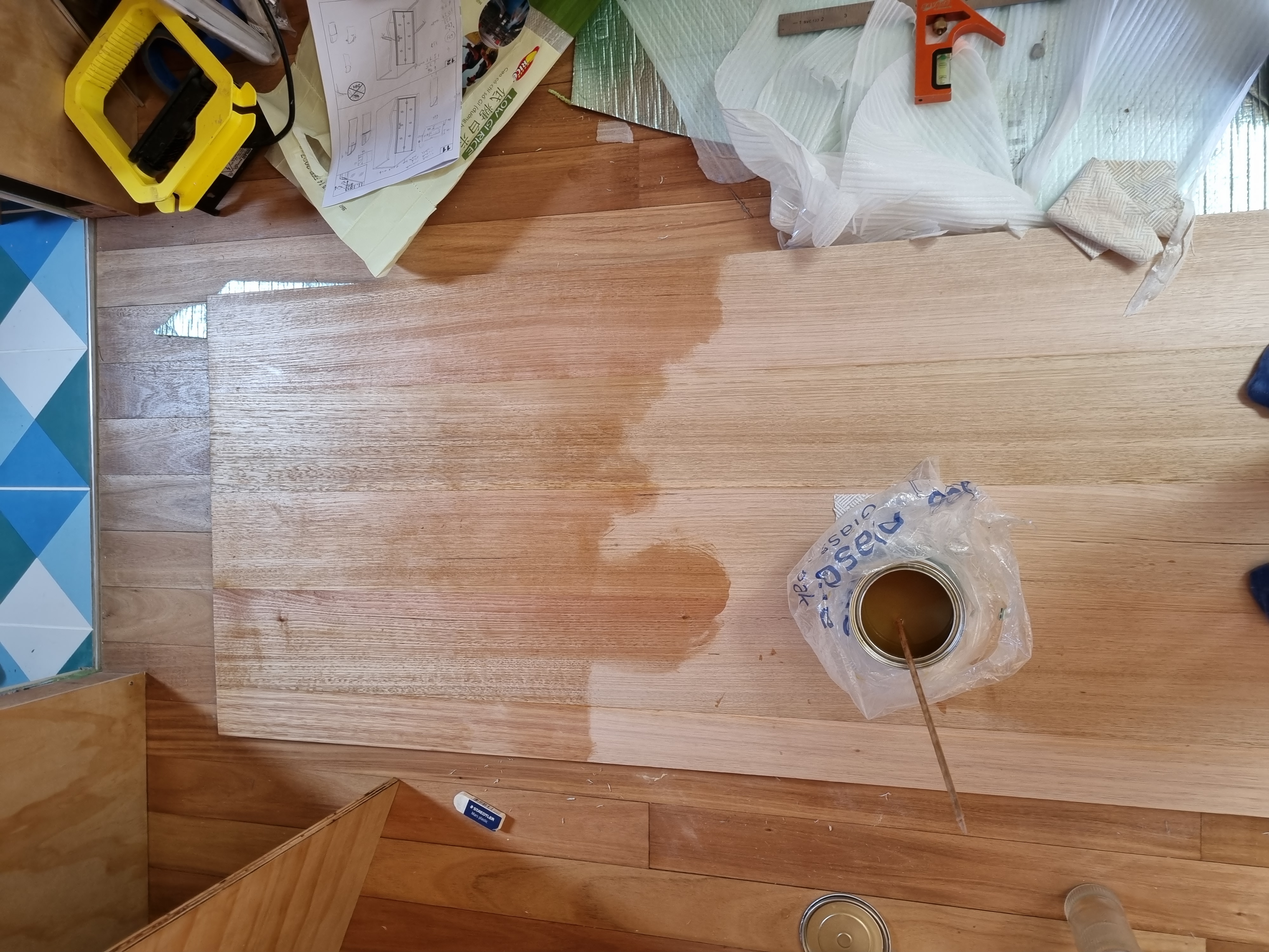 Oiling the bench top