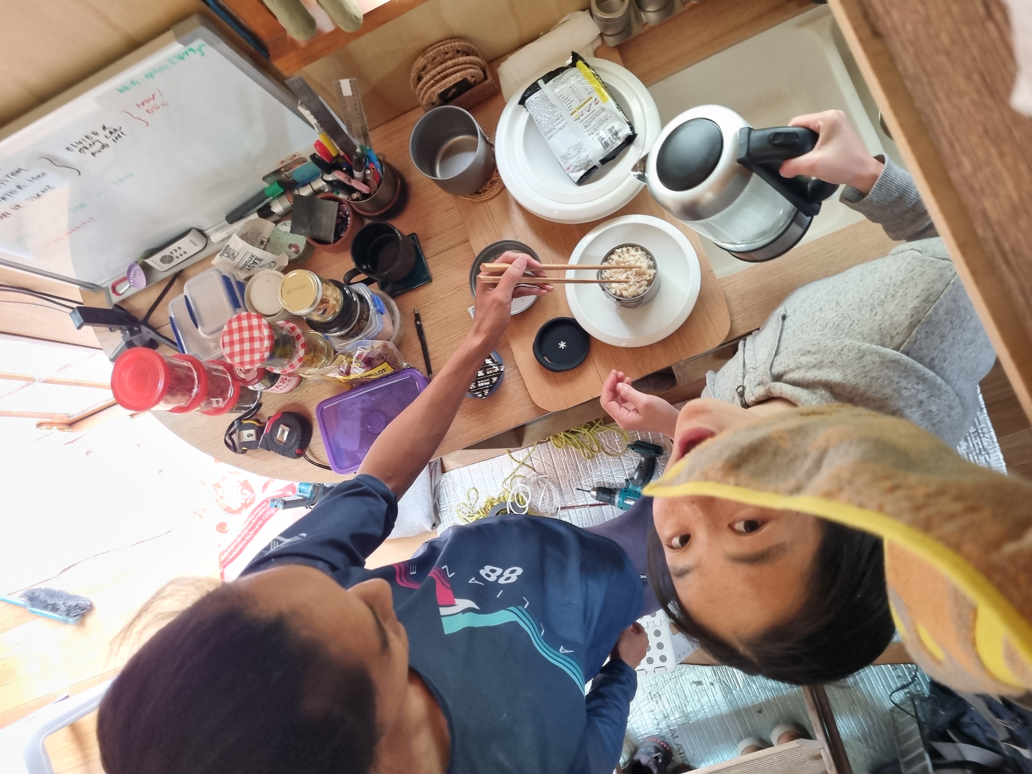 First two minute noodles in the tiny house