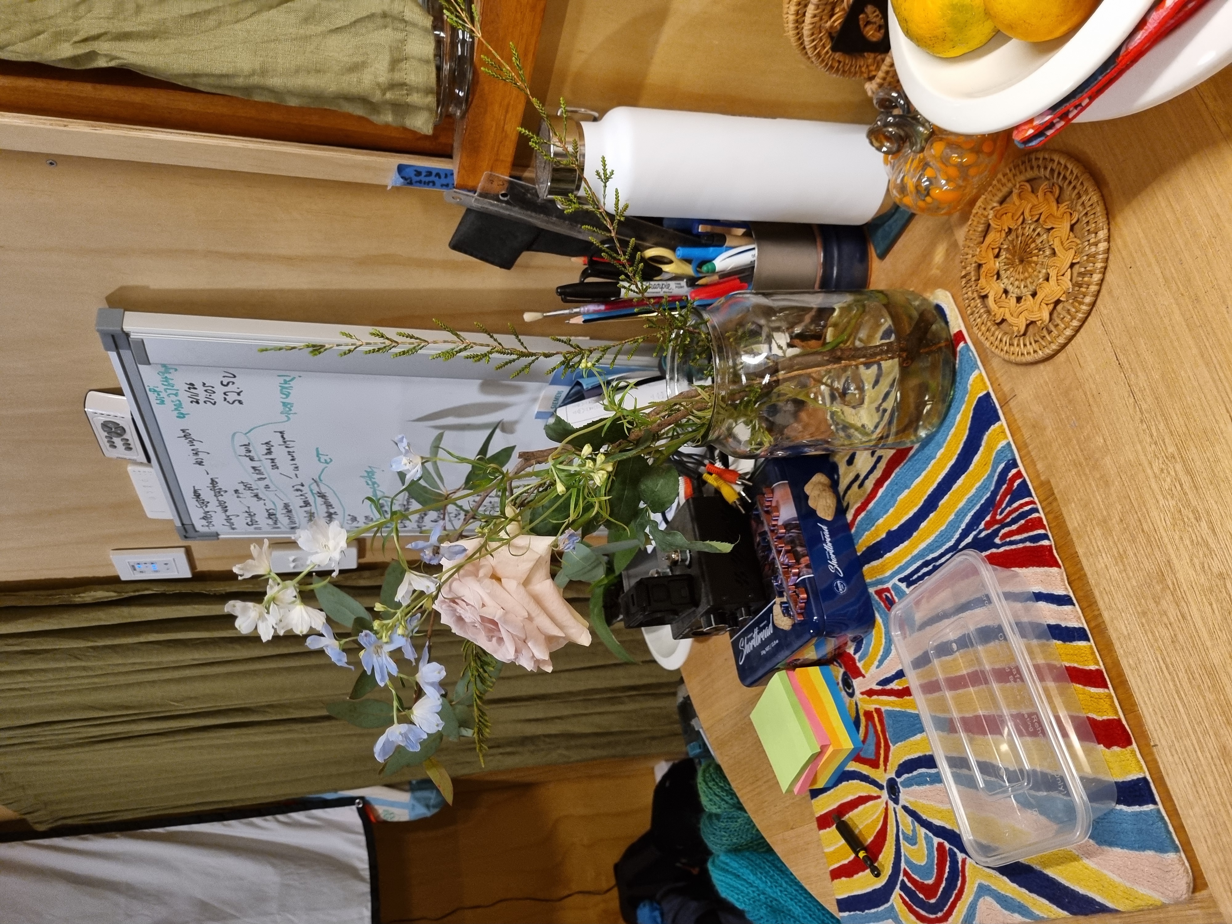 Flowers have really spruced up the space